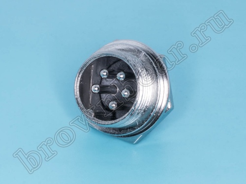 Разъем GX16 (M16) вилка на блок 5 контактов, под гайку AC-M16-5M фото 2