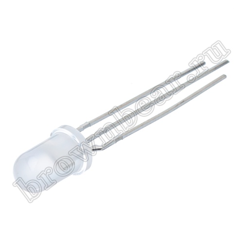 Светодиод индикаторный d=5мм, двухцветный красный/зеленый, 3.0/12.0 mcd, общий катод