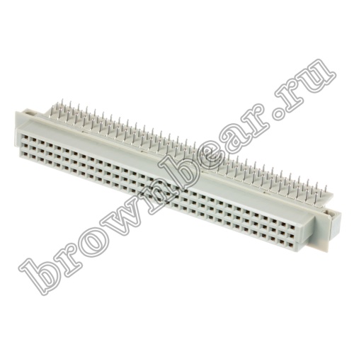Разъём DIN 41612 96 контактов, розетка, прямой угол, 3 ряда