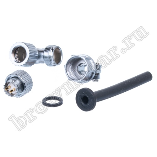 Разъём М14 2 контакта вилка на кабель, прямой угол фото 5