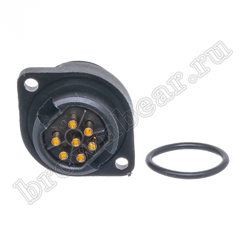 Разъём промышленный круглый серии RD-24 7 контактов, вилка на блок фото 3