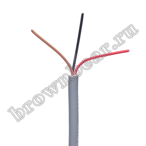 Кабель сигнальный коммуникационный 3 провода, 26AWG, бухта 50м, неэкранированный, серый -