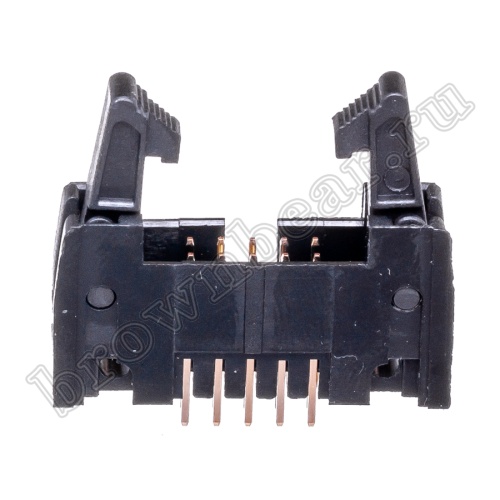 Разъем IDC 2х5 вилка на плату, шаг 2.54мм, с защелками SCM-10 фото 9