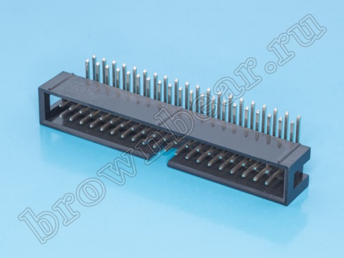 Разъем IDC 2х20 вилка на плату, шаг 2.54мм, прямой угол BH-40R