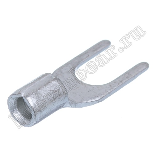 Клемма вилочная обжимная тип "U" 4.3 мм на провод 1.5 - 2.5 мм² с защелкой, неизолированная, кратно 100шт. TYL-2-4 фото 3
