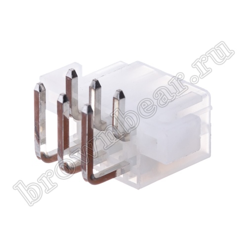 Разъем питания Mini-Fit 6 контактов, вилка на плату, прямой угол, под винты, шаг 4,2мм MF-6MRB фото 3