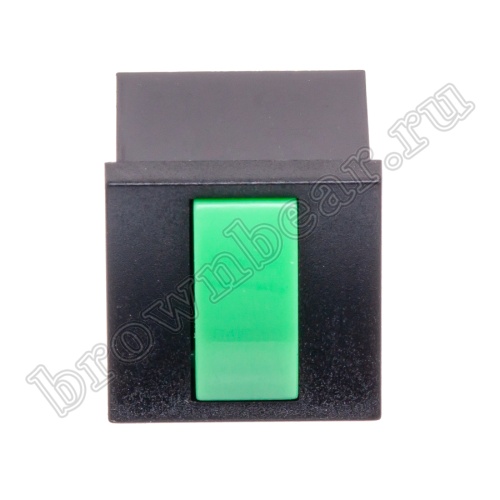 Кнопка мини без фиксации, зеленая в черном корпусе PSM2-0-E-B   фото 2