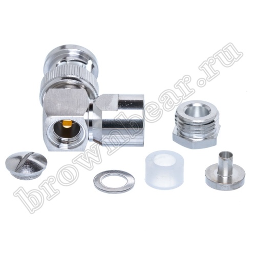 Разъем BNC штекер на кабель RG-58, угловой, пайка BNC-LS58P фото 3