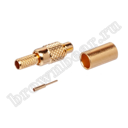 Разъем MMCX штекер на кабель RG-174,188,316, обжимной, Amphenol, MMCX1121A1-3GT30G-316U-50 MMCX-C174P фото 3