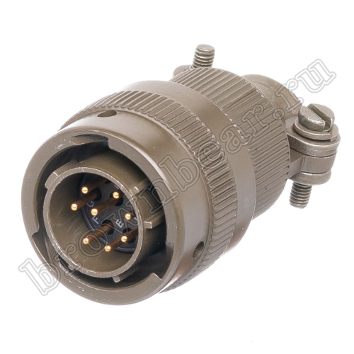 Разъём Amphenol серии 62IN, 8 контактов, вилка на кабель, тип 12,  байонетный 62IN-16F-12-8P