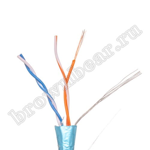 Кабель Витая пара, 2 пары, медный, 5 категория, многожильный, экранированный, серый, бухта 305м  фото 2