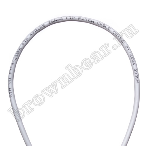 Кабель Витая пара, 4 пары, медный, 5e категория, многожильный, экранированный, серый, бухта 305м SIN YU фото 2