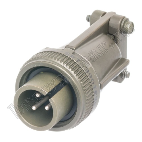 Разъём Amphenol серии MS, 3 контакта, вилка на кабель, тип 14S, резьбовой MS3106E-14S-7P