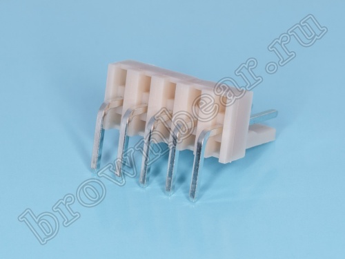 Разъем питания 5 контактов, вилка на плату, прямой угол, шаг 2.54 мм WF-5R фото 3