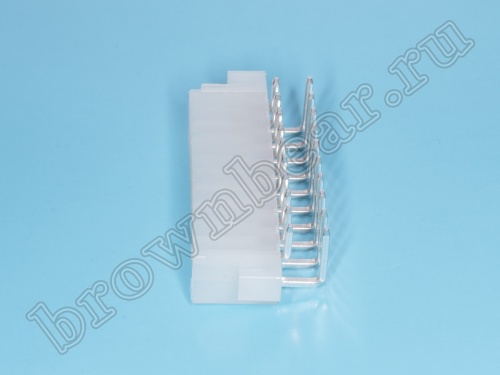 Разъем питания Mini-Fit 20 контактов, вилка на плату, прямой угол, под винты, шаг 4,2мм MF-20MRB фото 3