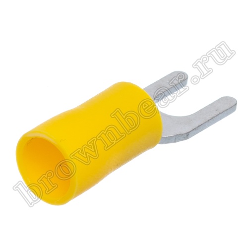 Клемма вилочная обжимная тип "U" 4.3 мм, на провод 4.0 - 6.0 мм², изолированная, кратно 100шт. TYI-5.5-4 фото 3