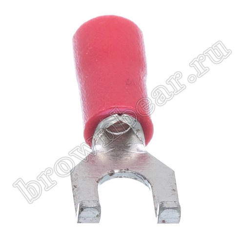 Клемма вилочная обжимная тип "U" 3.7 мм на провод 0.5 - 1.5 мм² с фланцем, изолированная, кратно 100шт. TYFI-1.25-3 фото 4