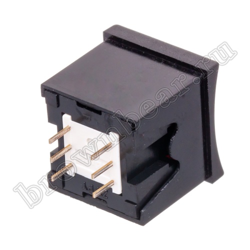 Кнопка мини без фиксации, красная в черном корпусе PSM2-0-R-B   фото 4