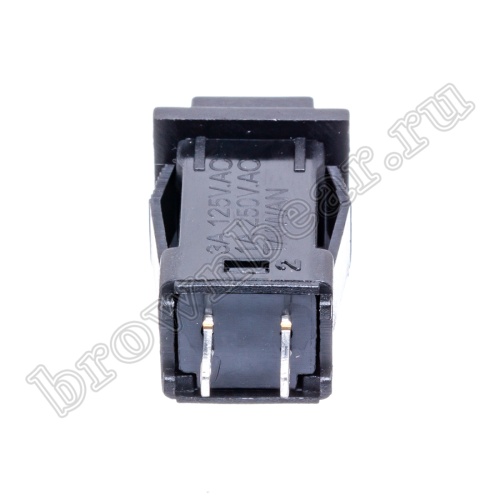 Кнопка c фиксацией, квадратная на блок крепление защелка, НР, 220В, черная PSW-9BB фото 3