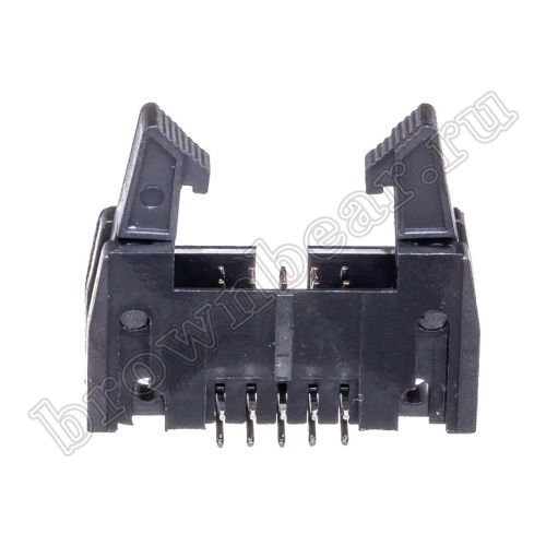 Разъем IDC 2х5 вилка на плату, шаг 2.54мм, с защелками, прямой угол SCM-10R фото 8