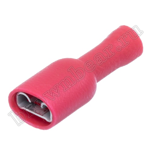 Клемма плоская обжимная 6.3 мм, гнездо на провод 0.5 - 1.5 мм², полностью изолированная, кратно 100шт., РПИ-М TAI-1.25FI