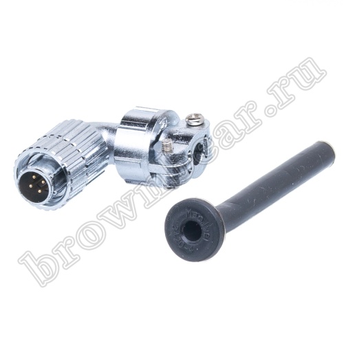 Разъём М14 4 контакта вилка на кабель, прямой угол