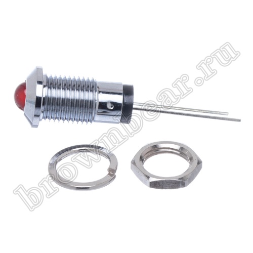 Светодиод 12В в корпусе индикаторный, красный, 12.0 mcd фото 5