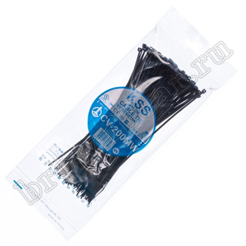 Стяжка (хомут) нейлоновая 200 x 2.5 мм, UV защита, черная, упаковка 100 шт. CV-200MW-UV фото 5
