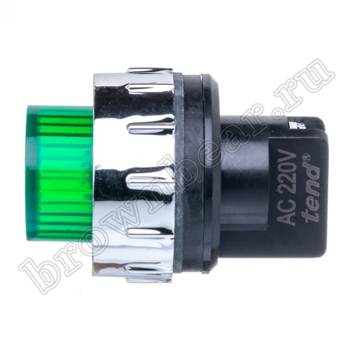 Лампа неоновая индикаторная 220В, d 25 мм, зеленая фото 5