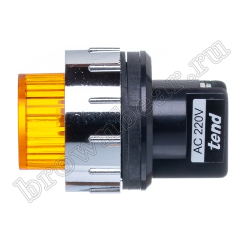 Лампа неоновая индикаторная 220В, d 25 мм, оранжевая фото 2