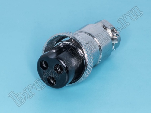 Разъем M16 гнездо на кабель 3 контакта, пайка M5900B AC-M16-3F фото 2