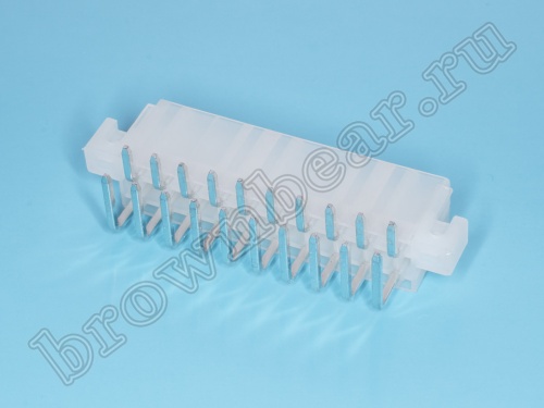 Разъем питания Mini-Fit 20 контактов, вилка на плату, прямой угол, под винты, шаг 4,2мм MF-20MRB фото 5