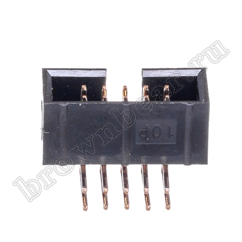 Разъем IDC 2x5 вилка на плату, шаг 2.54мм, прямой угол BH-10R фото 2