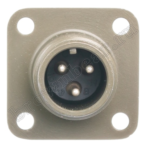 Разъём Amphenol серии MS, 3 контакта, вилка на блок, тип 10SL, резьбовой MS3102E-10SL-3P фото 5