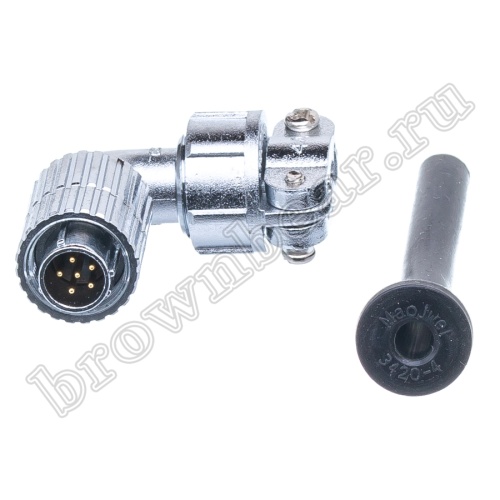 Разъём М14 6 контактов вилка на кабель, прямой угол фото 2
