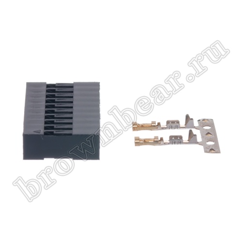 Разъем 2х10 гнездо на кабель, шаг 2.54мм, с контактами фото 5