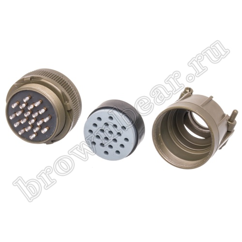 Разъём Amphenol серии MS, 20 контактов, розетка на кабель, тип 28, резьбовой MS3106E-28-16S фото 5