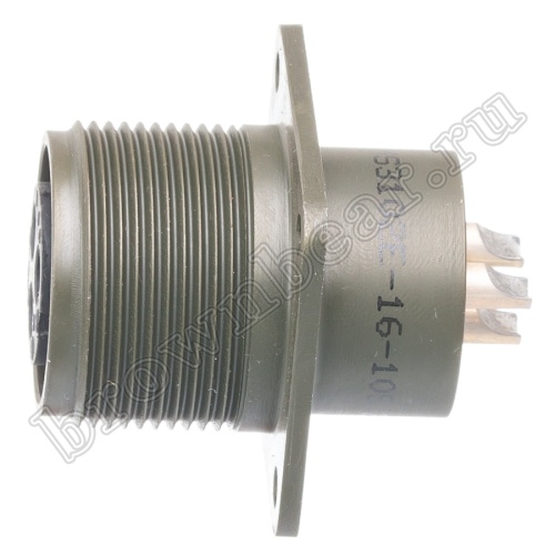 Разъём Amphenol серии MS, 3 контакта, розетка на блок, тип 16, резьбовой MS3102E-16-10S фото 2