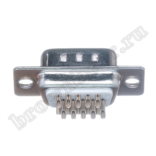 Разъем D-SUB 15 контактов высокой плотности, вилка на кабель, пайка DHS-15M фото 4