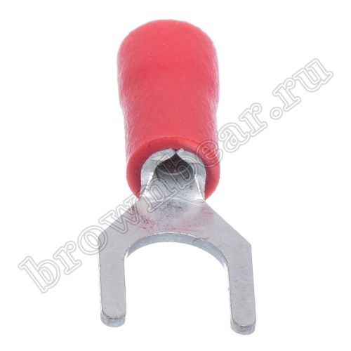 Клемма вилочная обжимная тип "U" 5.3 мм на провод 0.25 - 1.5 мм², изолированная, кратно 100шт. TYI-1.25-5 фото 4