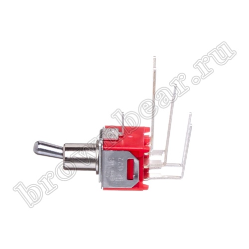 Тумблер мини двухполюсный, 6 контактов (on-on), на плату угловой, DPDT, B070EW PST-62AR2 фото 5