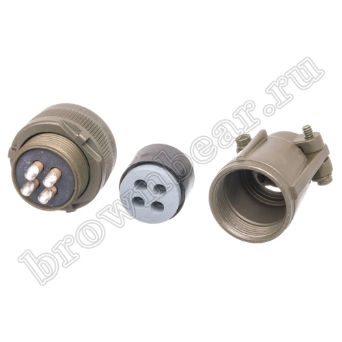 Разъём Amphenol серии MS, 4 контакта, розетка на кабель, тип 18, резьбовой MS3106E-18-10S фото 5