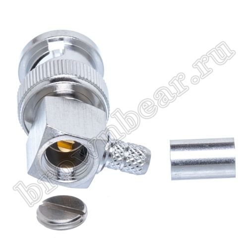 Разъем BNC штекер на кабель RG-58, угловой, обжим BNC-LC58P фото 5