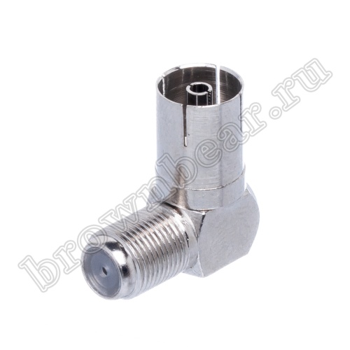 Переходник F гнездо - TV гнездо, Г-образный FJ/LPALJ фото 5