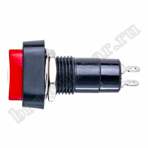 Кнопка с фиксацией, треугольная на блок, НР, 220В, красная PSW-6FC-R фото 2