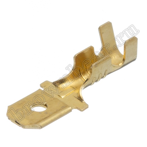 Клемма плоская обжимная 6.3 мм, вилка на провод 2.5 - 4.0 мм, неизолированная, кратно 100шт., РП-П TA-3.5MO