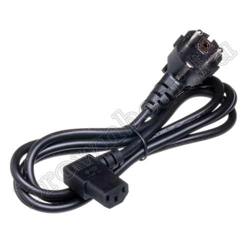 Кабель (шнур) питания  220В IEC320, CEE7/7 - C13, угловой, черный, 10А (3x0.75мм²), 1.8 метра