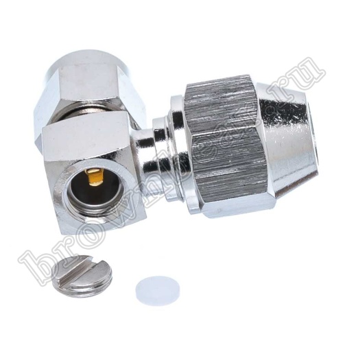 Разъем SMA штекер на кабель RG-58, угловой, пайка SMA-LS58P фото 3