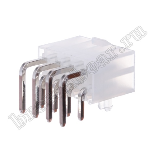 Разъем питания Mini-Fit 8 контактов, вилка на плату, прямой угол, с фиксатором, шаг 4,2мм MF-8MRA фото 6