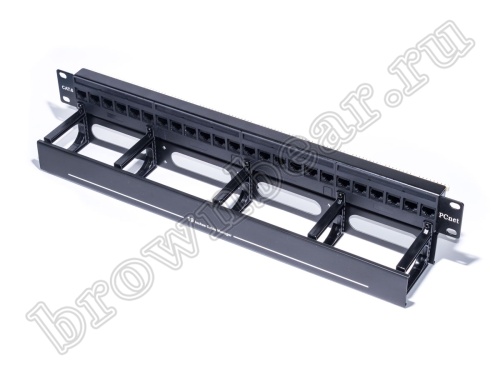 Патч-панель 24 порта RJ-45, кат.6, универсальная с органайзером, PCnet 